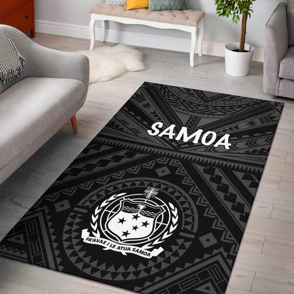 Samoa Area Rug - Samoa Seal In Polynesian Tattoo Style Black - Polynesian Pride