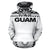 Guam All Over Hoodie Polynesian White and Black - Polynesian Pride