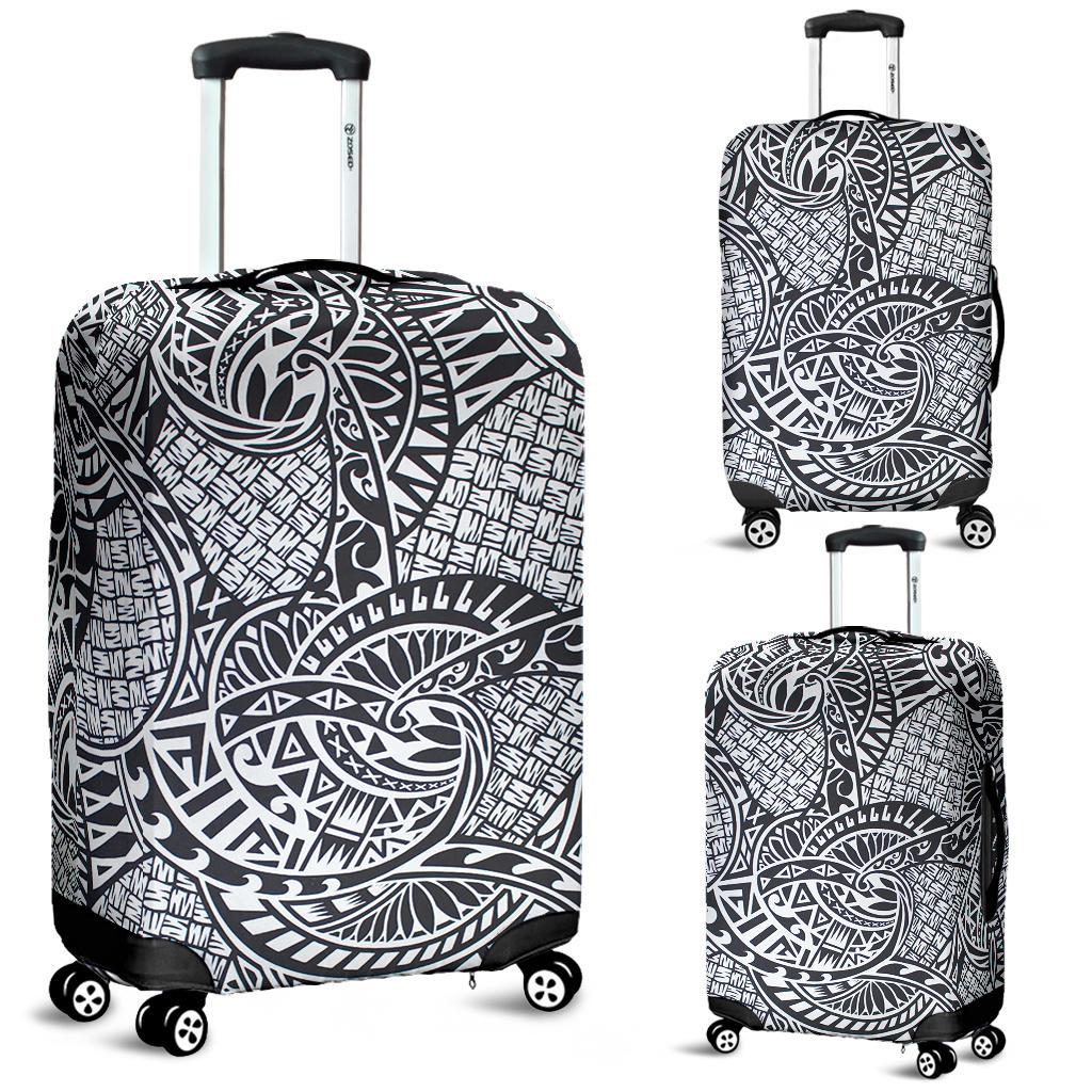 Polynesian Luggage Cover 44 Black-White - Polynesian Pride