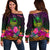 Guam Polynesian Women's Off Shoulder Sweater - Summer Hibiscus Art - Polynesian Pride