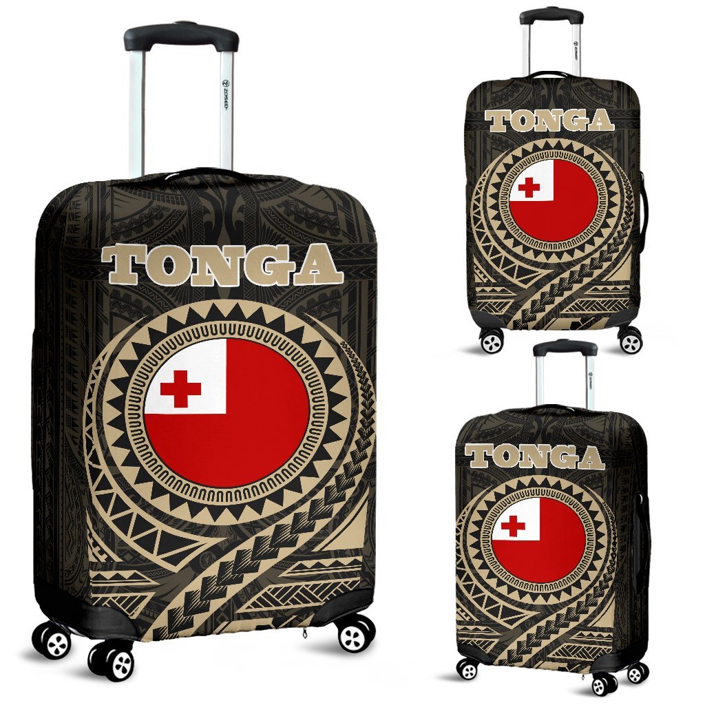 Tonga Polynesian Luggage Cover A7 Black - Polynesian Pride