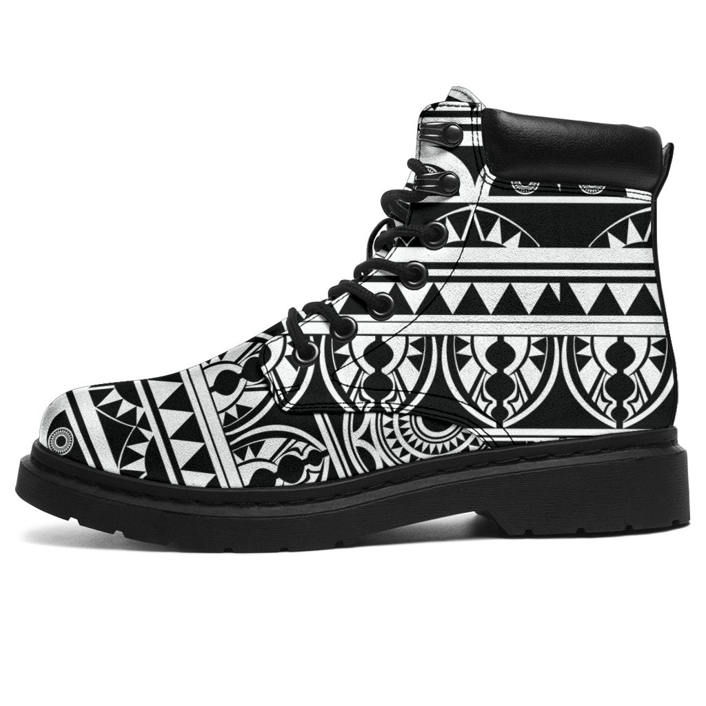 Polynesian 14 Season Boots - Polynesian Pattern Black - Polynesian Pride