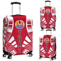 Tahiti Luggage Cover - Polynesian Tattoo Flag Red - Polynesian Pride