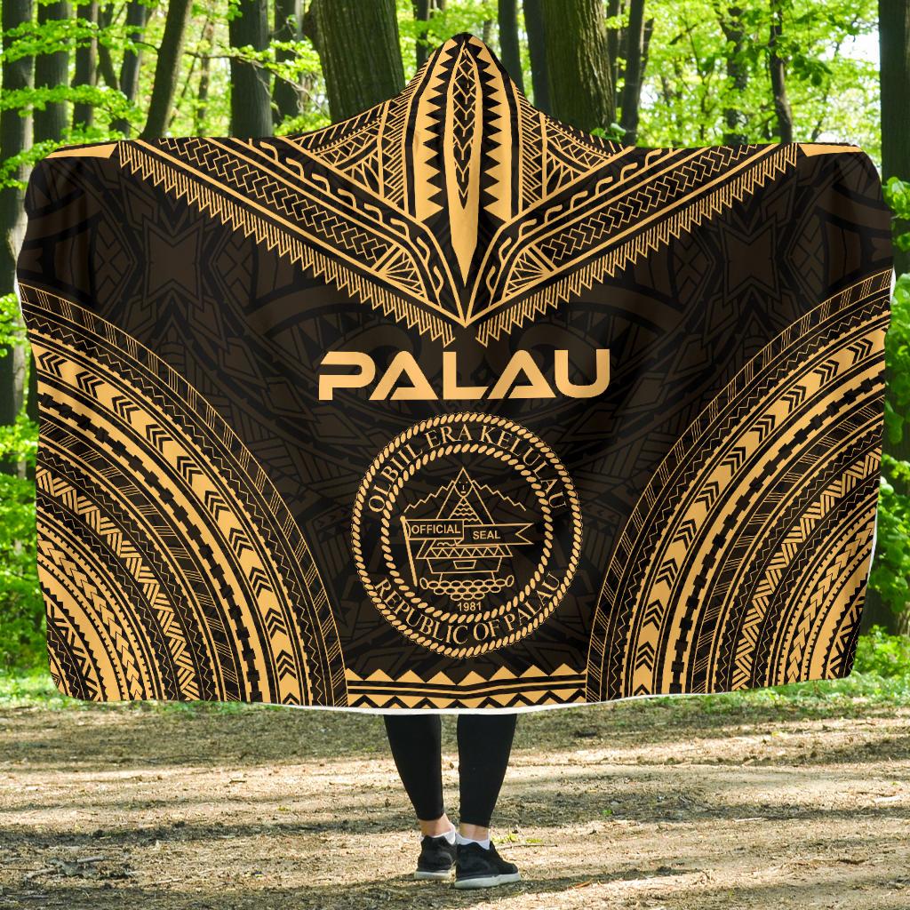 Palau Polynesian Chief Hooded Blanket - Gold Version Hooded Blanket Gold - Polynesian Pride