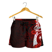 Chuuk Micronesia Women's Shorts - Coat Of Arm With Hibiscus - Polynesian Pride