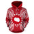 Cook Islands Polynesian ll Over Hoodie Map Red White - Polynesian Pride