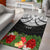 Yap Micronesian Area Rug - Ginger Lei Pattern Black - Polynesian Pride