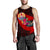 Tahiti Men's Tank Top - Polynesian Hook And Hibiscus (Red) Red - Polynesian Pride