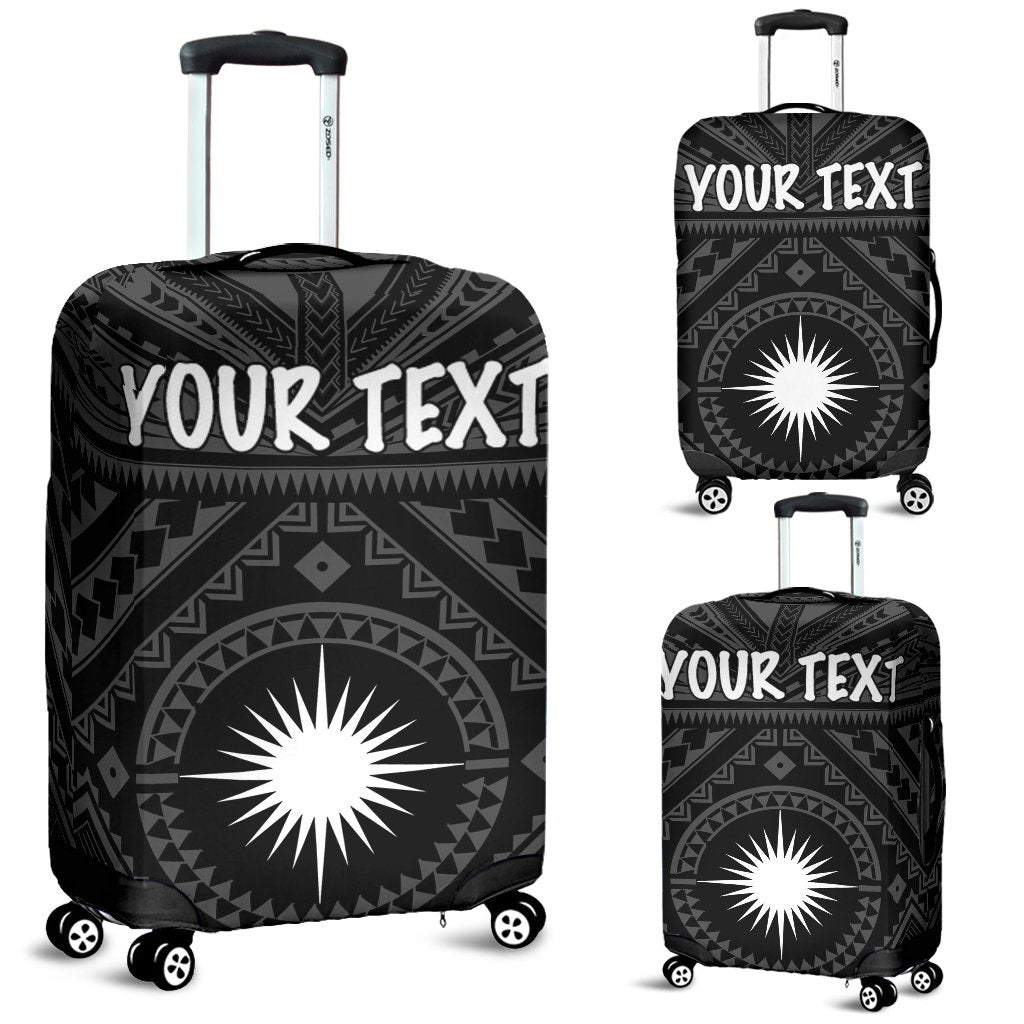 Marshall Personalised Luggage Covers - Marshall Seal With Polynesian Tattoo Style ( Black) - Polynesian Pride
