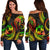 Tonga Polynesian Off Shoulder Sweater - Reggae Plumeria Art - Polynesian Pride