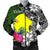 Palau Men Bomber Jacket - Turtle Plumeria Banana Leaf - Polynesian Pride