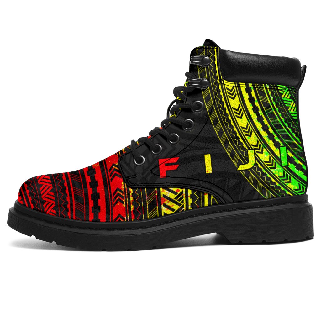 Fiji Leather Boots - Polynesian Reggae Chief Version Reggae - Polynesian Pride