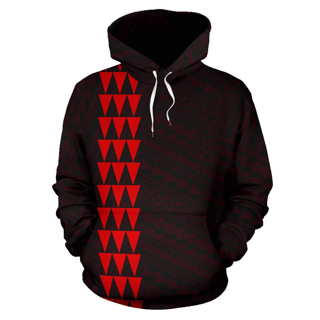 Polynesian Kakau Three Turtle Map of Hawaii Custom Hoodie Red - Polynesian Pride