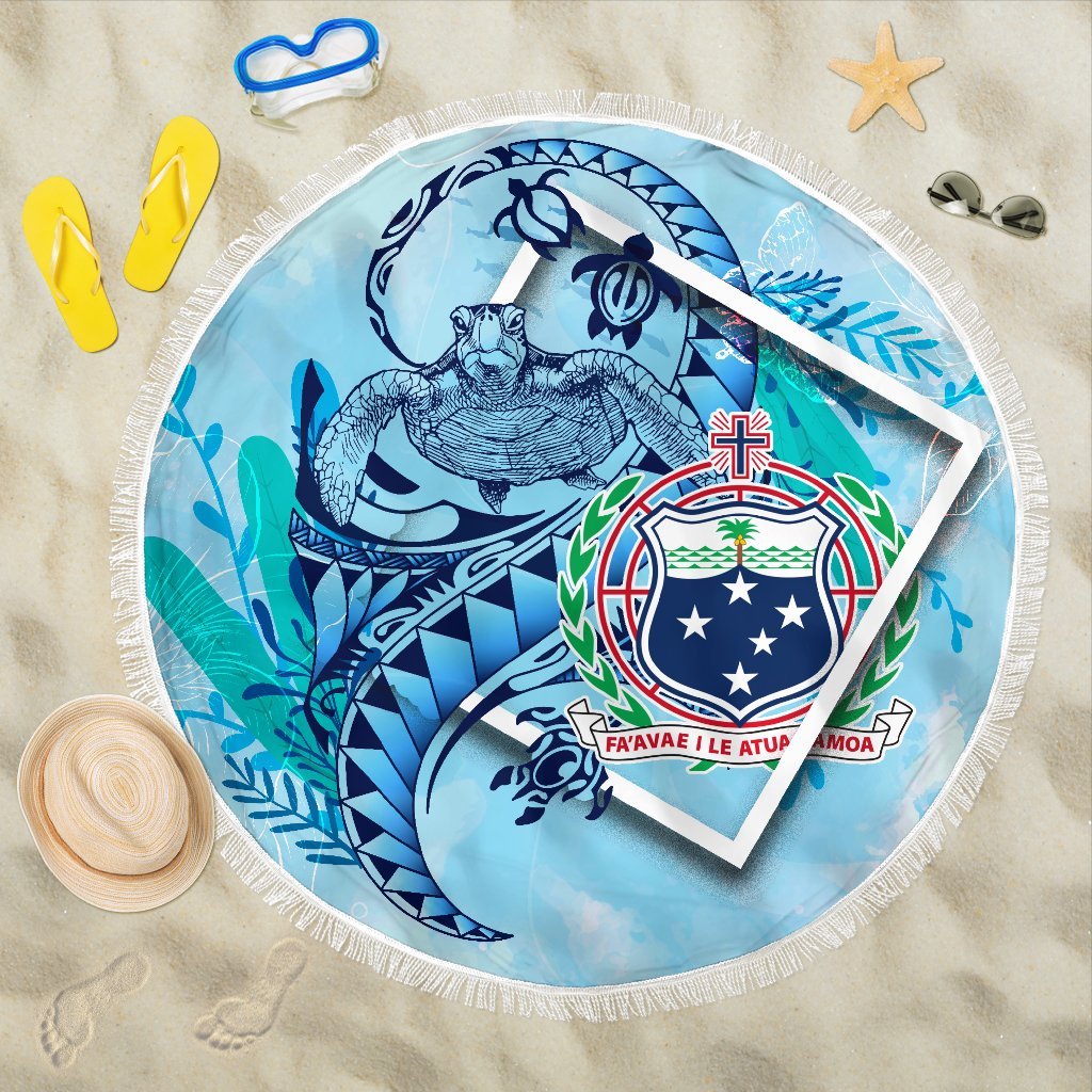 Samoa Beach Blanket - Turtle Under The Sea Style Beach Blanket - Samoa - Polynesian Pride