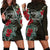 Marquesas Islands Hoodie Dress - Marquesas Islands Tiki Face Hibiscus Black - Polynesian Pride