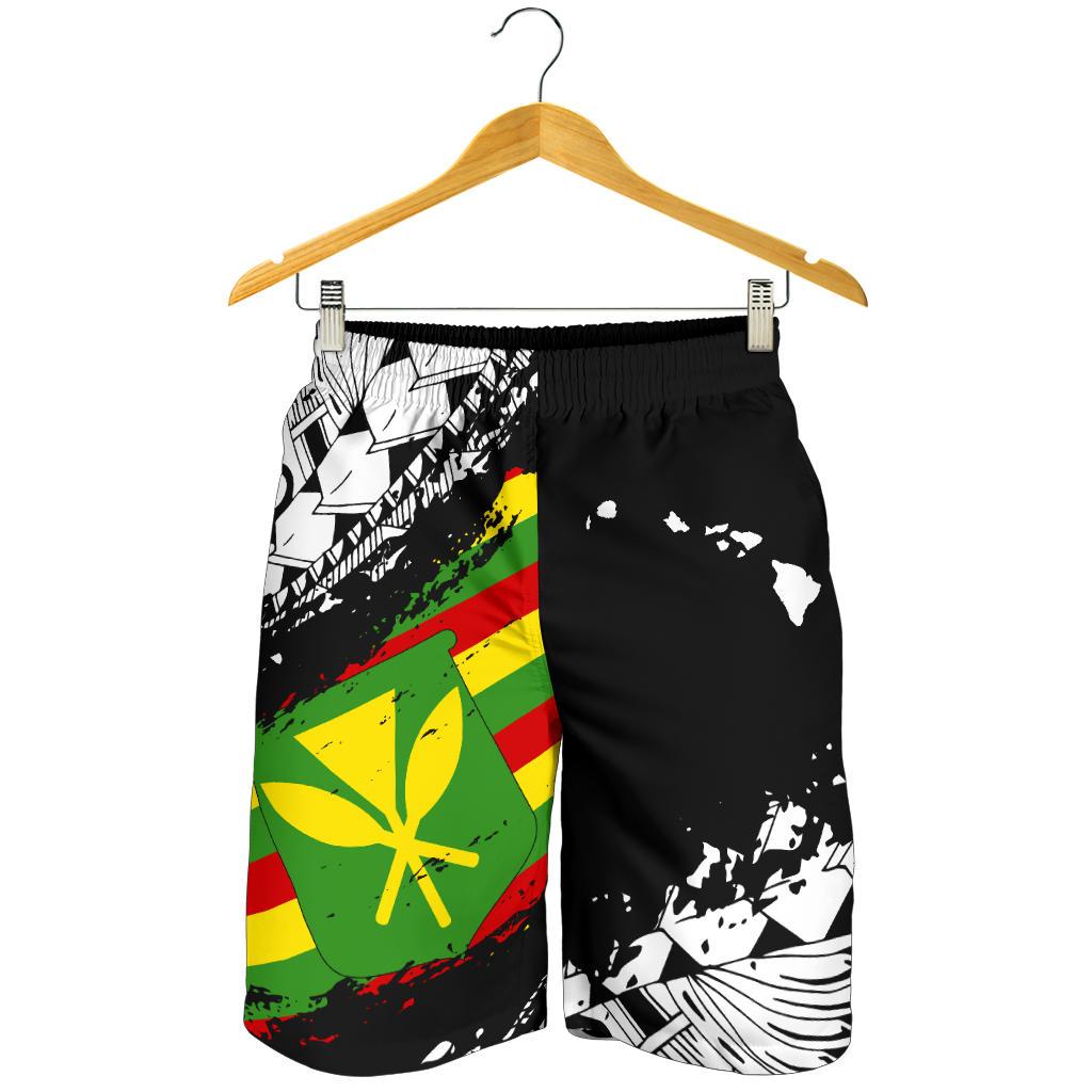 Polynesian Kanaka Flag Men's Shorts - Nora Style - White - Polynesian Pride