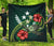 Kosrae Polynesian Premium Quilt - Green Turtle Hibiscus Green - Polynesian Pride