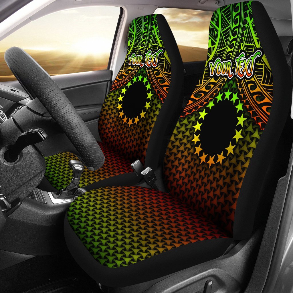 Polynesian Cook Islands Personalised Car Seat Covers - Reggae Vintage Polynesian Patterns Universal Fit Reggae - Polynesian Pride