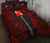 Wallis and Futuna Quilt Bed Set - Wallis and Futuna Coat Of Arms & Polynesian Red Tattoo Style - Polynesian Pride