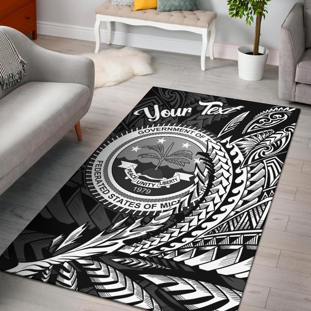 Federated States of Micronesia Area Rug - Custom Personalised Wings Style Black - Polynesian Pride