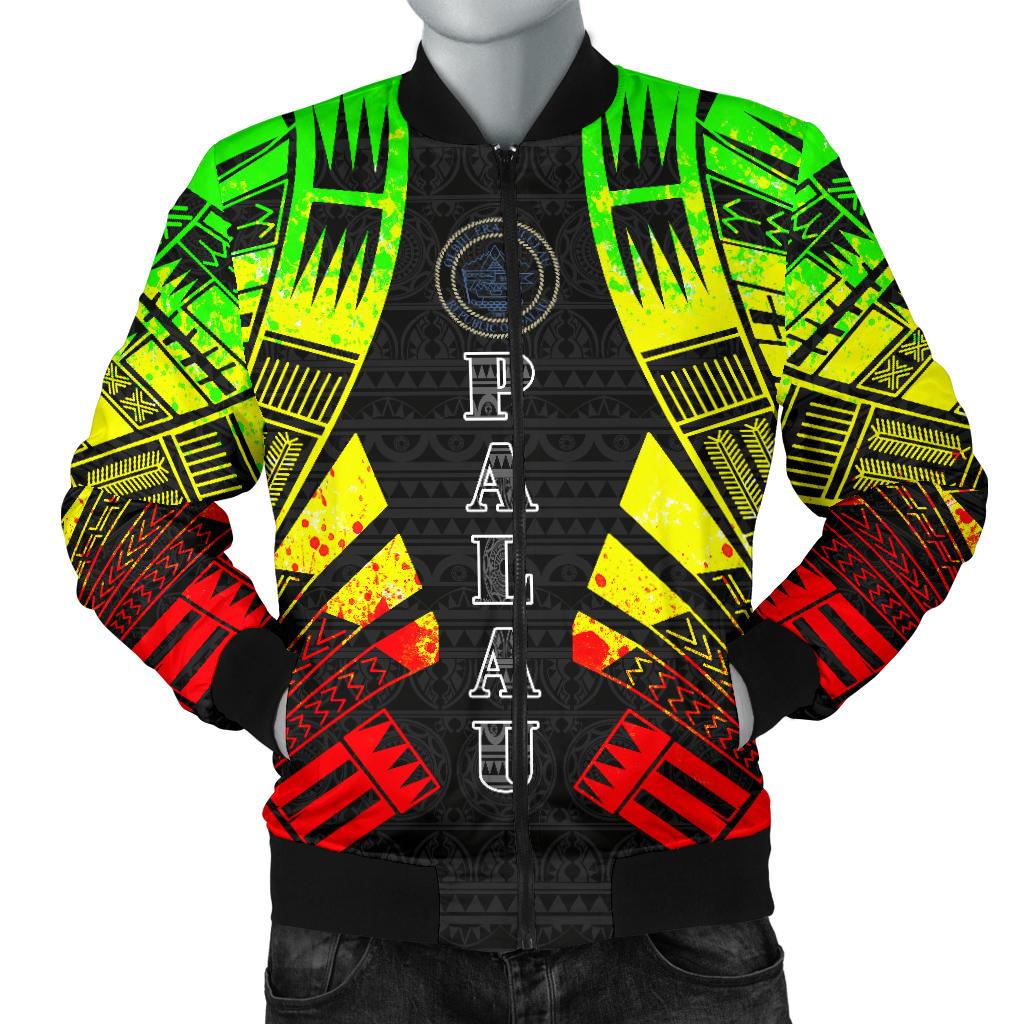 Palau Men Bomber Jackets - Polynesian Tattoo Reggae Reggae - Polynesian Pride