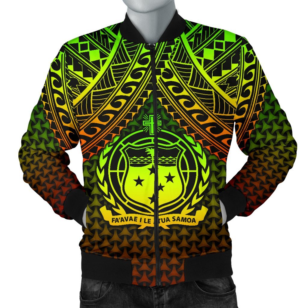 Polynesian Samoa Personalised Men's Bomber Jacket - Reggae Vintage Polynesian Patterns Reggae - Polynesian Pride