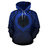 Northern Mariana Islands All Over Hoodie Lift up Blue - Polynesian Pride