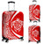 Hawaii Turtle Map Polynesian Luggage Cover - White And Red - Circle Style White And Red - Polynesian Pride