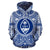 Guam ll Over Hoodie Guam Coat of rms Polynesian Flag Color Unisex Blue - Polynesian Pride