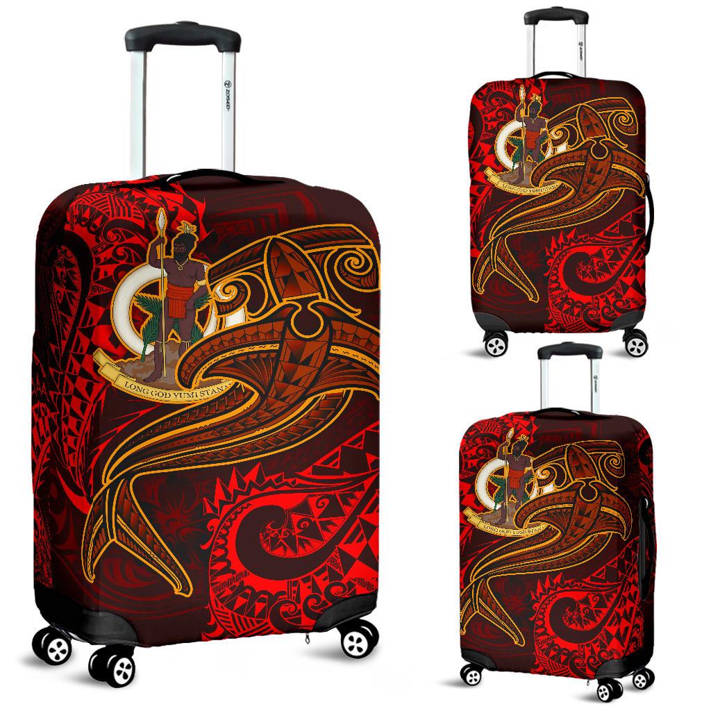 Vanuatu Polynesian Luggage Covers - Red Shark Polynesian Tattoo - Polynesian Pride