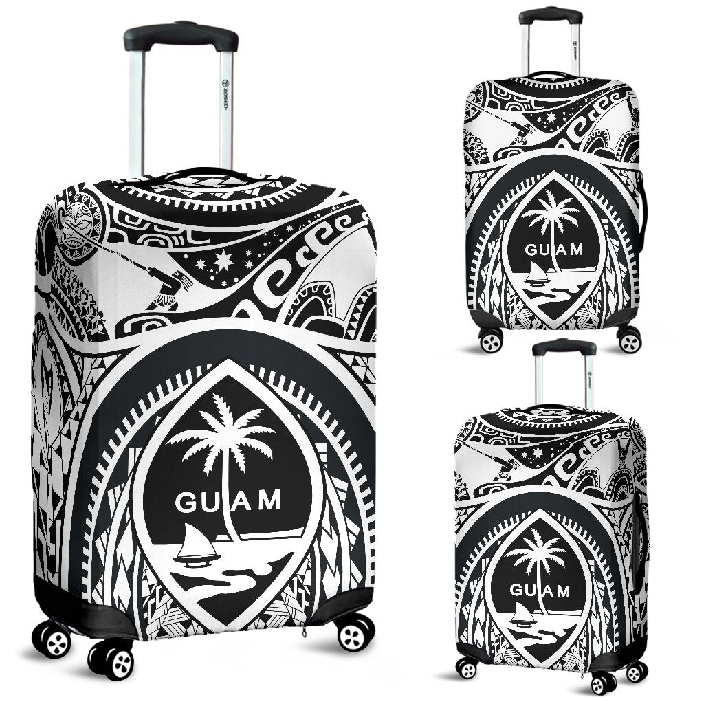 Polynesian Luggage Covers - Guam Flag, Seal with Maui Moana Tattoo - Polynesian Pride
