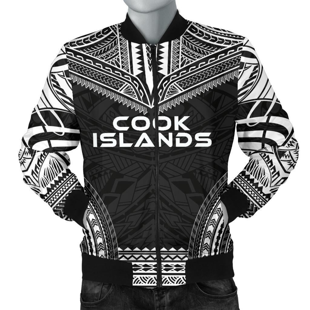 Cook Islands Polynesian Chief Men's Bomber Jacket - Black Version Black - Polynesian Pride