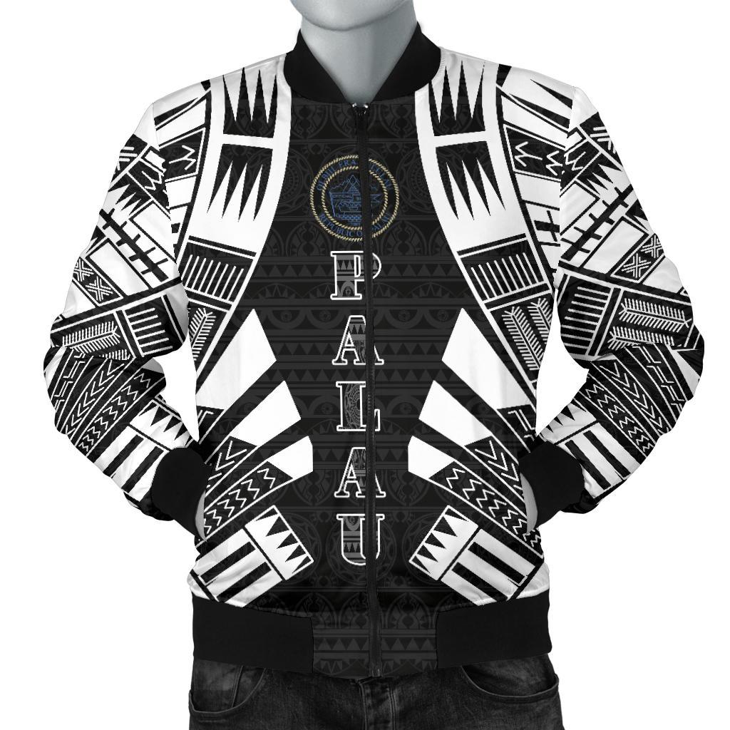 Palau Men Bomber Jackets - Polynesian Tattoo Black Black - Polynesian Pride