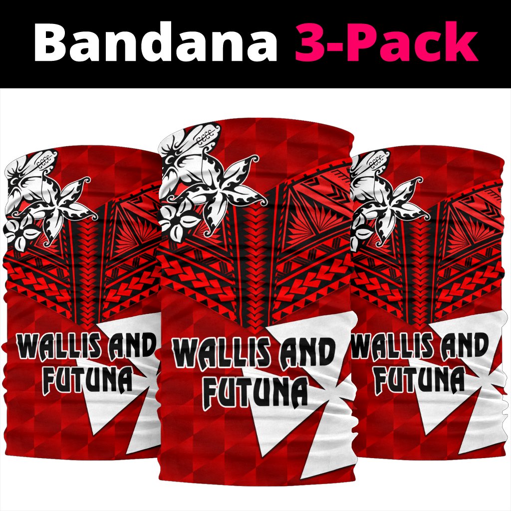 Wallis and Futuna Rugby Bandana 3-Pack Sporty Vibes One Size Red - Polynesian Pride