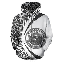 Polynesian Seal of Hawaii Zip Hoodie Circle Shadow Style - Polynesian Pride