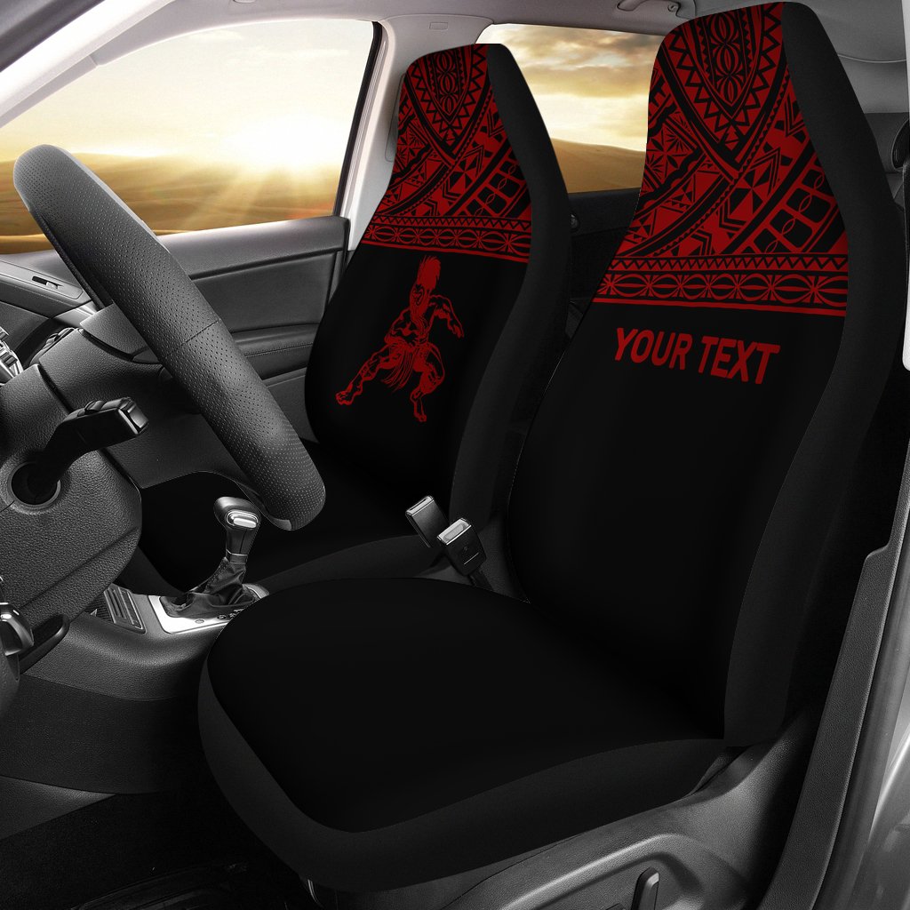 Hawaii Custom Personalised Car Seat Covers - Polynesian Warriors Red Horizontal Universal Fit Red - Polynesian Pride