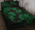 Hawaii Head Hammer Shark Hibiscus Green Quilt Bed Set - Polynesian Pride