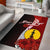 New Caledonia Polynesian Custom Personalised Area Rug - Coat Of Arm With Hibiscus Red - Polynesian Pride