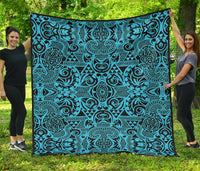 Polynesian Premium Quilt Grown Blue White White - Polynesian Pride