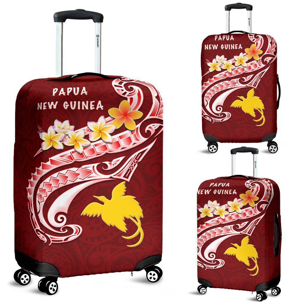Papua New Guinea Luggage Covers - PNG Seal Polynesian Patterns Plumeria - Polynesian Pride