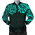 New Zealand Men's Bomber Jacket, Maori Polynesian Tattoo Turquoise Turquoise - Polynesian Pride