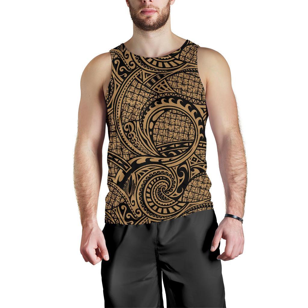 Polynesian Maori Lauhala Gold Hawaii Men's Tank Top Gold - Polynesian Pride