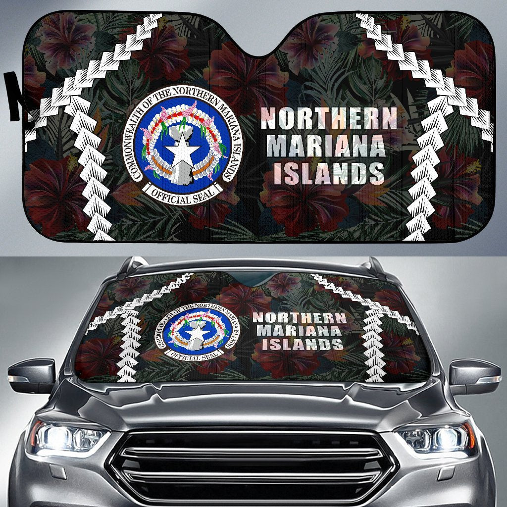 CNMI Auto Sun Shades - Chain Polynesian Auto Sun Shade Universal Fit BLACK - Polynesian Pride