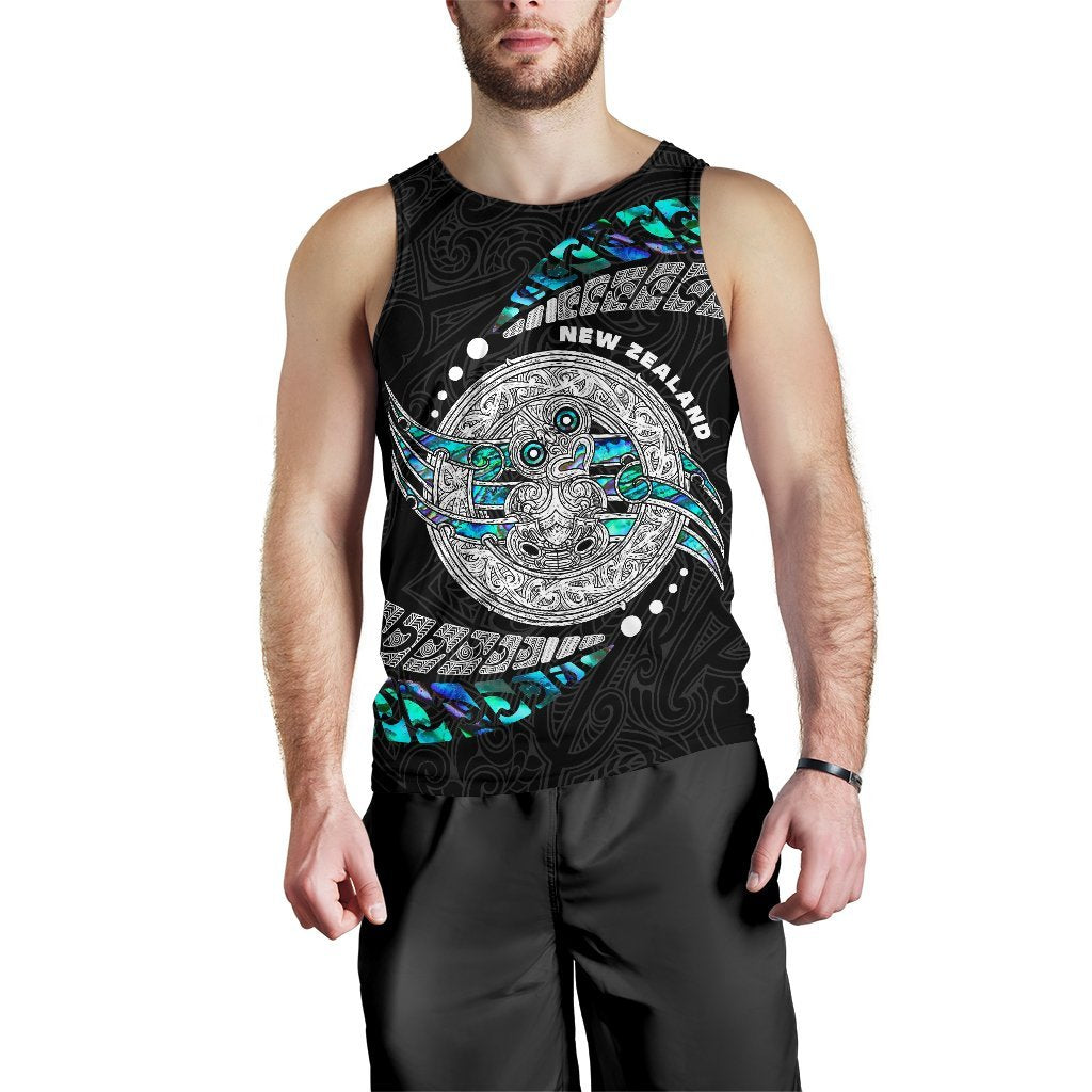(Custom Personalised) Maori Men's Tank Top Hei Tiki Sport Style - Custom Text and Number - Polynesian Pride