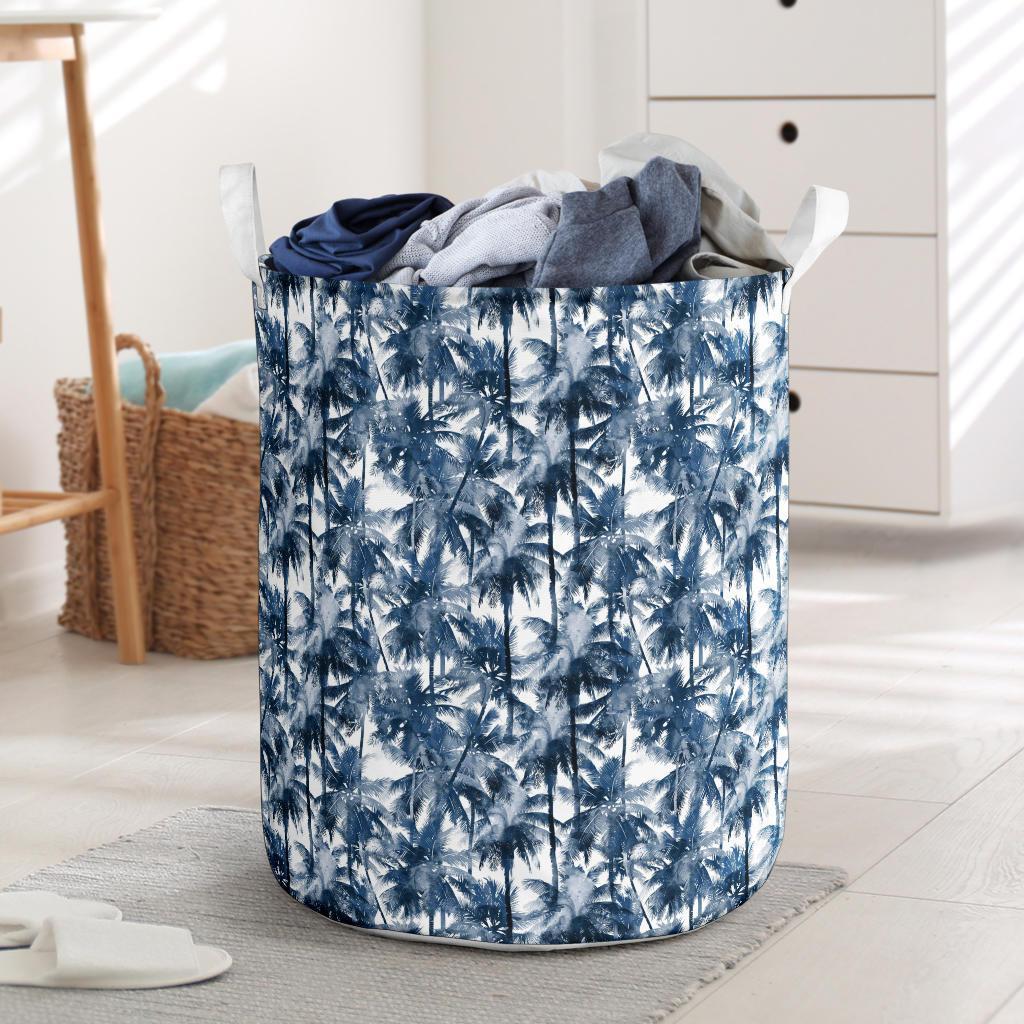 Hawaii Palm Trees And Tropical Branches Hawaii Laundry Basket Laundry Basket One Size Black - Polynesian Pride