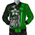 Federated States of Micronesia Men's Bomber Jackets Green - Turtle With Hook Green - Polynesian Pride