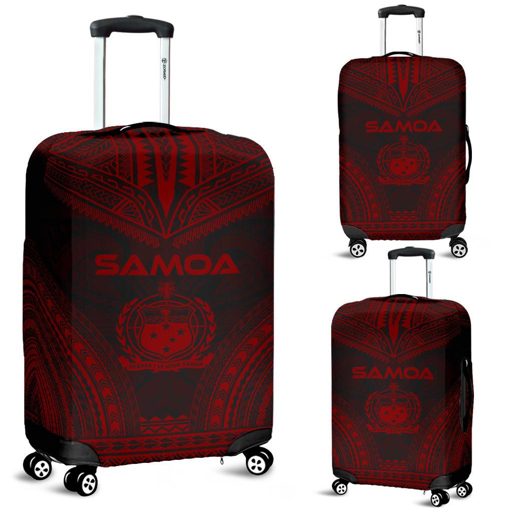 Samoa Polynesian Chief Luggage Cover - Red Version Red - Polynesian Pride