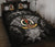 Vanuatu Polynesian Quilt Bed Set Hibiscus Gray Black - Polynesian Pride