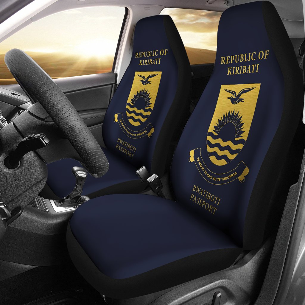 Kiribati Car Seat Covers - Rupublic Of Kiribati Bwatiboti Passport Universal Fit Blue - Polynesian Pride