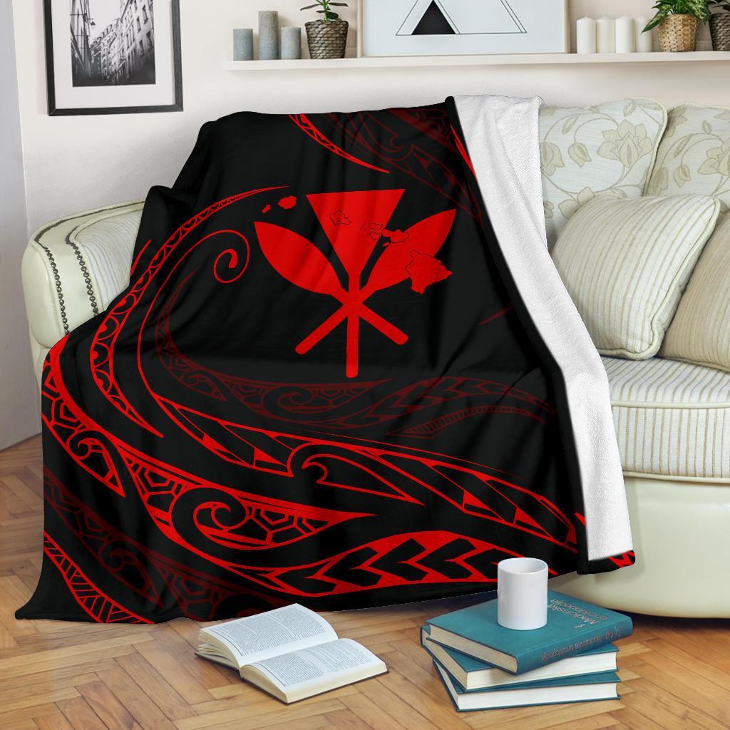 Kanaka Premium Blanket - Red - Frida Style White - Polynesian Pride